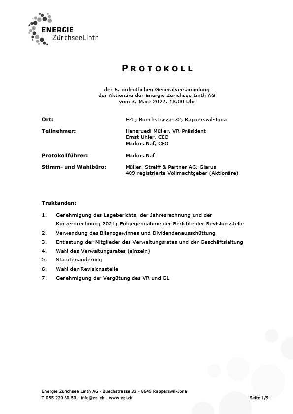 EZL GV Protokoll vom 3 Mrz 2022